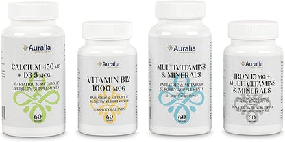 Bariatric Multivitamin Iron Calcium B12 Vitamins 1 PER Day for Gastric Sleeve Bypass Surgery Supplements 60 Tablets Each (2-Month Supply)