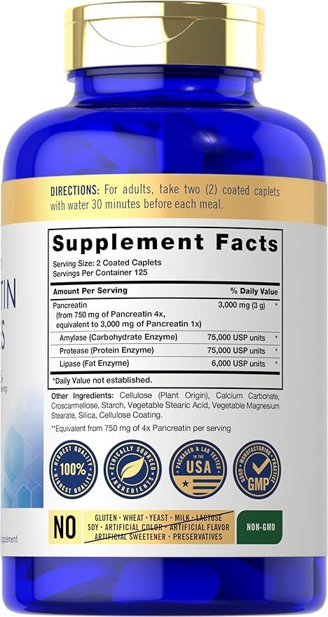 Carlyle Pancreatin Digestive Enzymes 3000mg | 250 Caplets