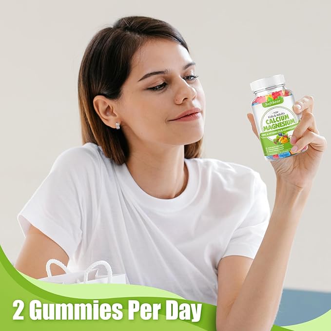 Calcium Magnesium Zinc Gummies for Women, 600 mg D3 for 120 Gummies