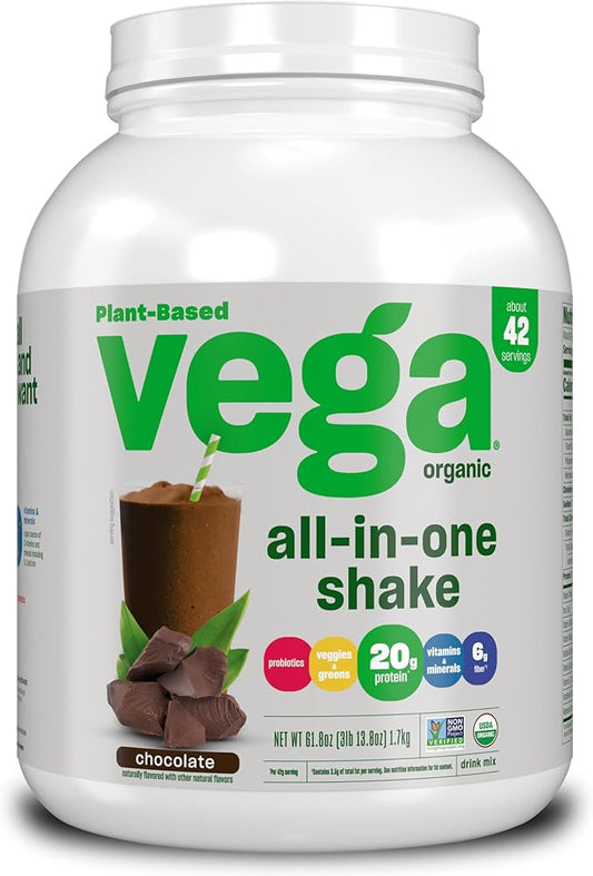 Vega Organic All-in-One Vegan Protein Powder, Chocolate 61.8 Oz