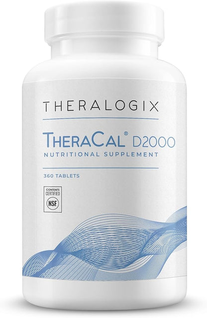 Theralogix TheraCal D2000 D3, Vitamin K2 & 90-Day Supply 360 Tablets