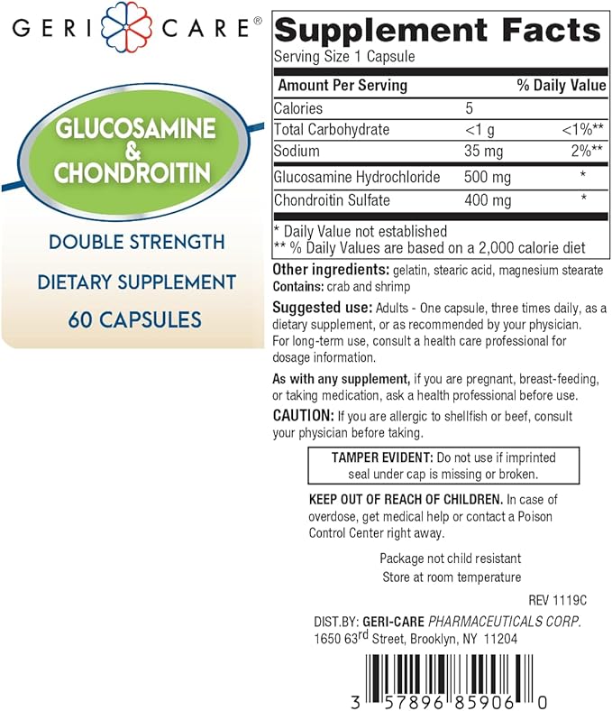 GeriCare Glucosamine & Chondroitin, Joint Support (60 Capsules