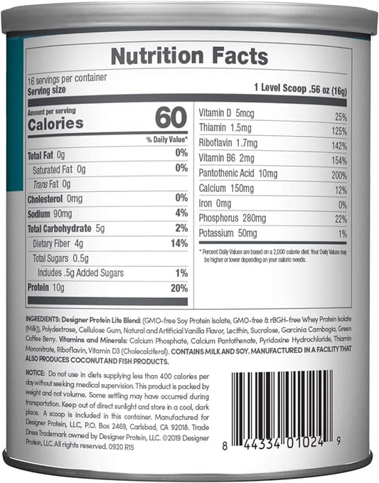 Designer Wellness, Designer Lite, Low Calorie 9.03 Ounces