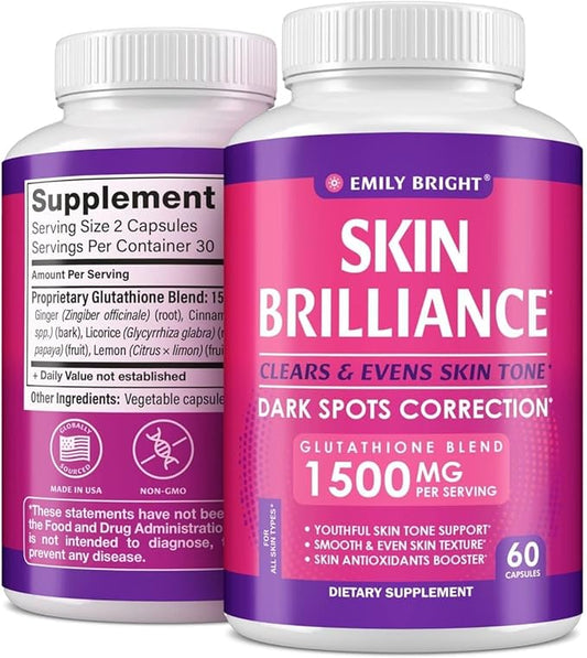 Glutathione Capsules - 1,500mcg Glutathione Supplement 60 Capsules