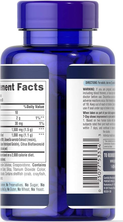 Puritan's Pride 7 Day Formula Joint Boswellia-60 Caplets
