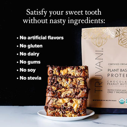 Truvani Vegan Pea Protein Powder 20g Organic 20 Servings