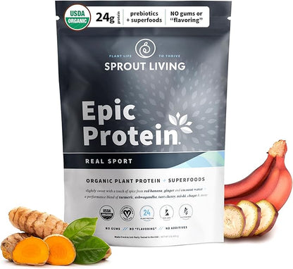 Sprout Living, Epic Protein, Plant Based 24 Grams (1 Pound, 12 Servings)