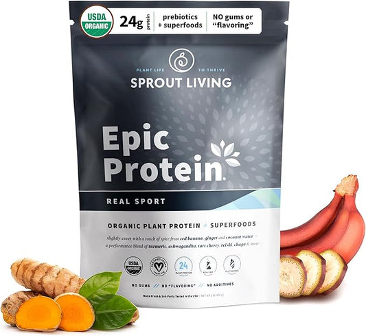 Sprout Living, Epic Protein, Plant Based 24 Grams (1 Pound, 12 Servings)
