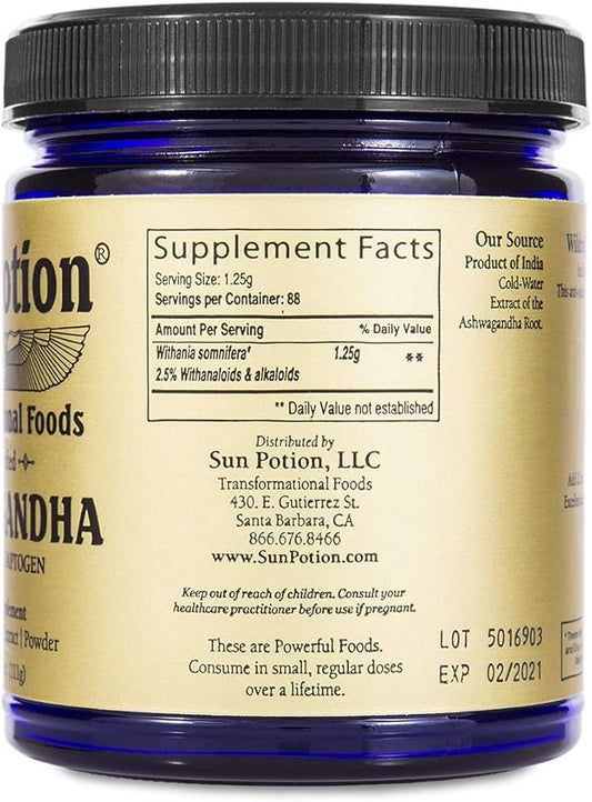 Sun Potion Ashwagandha (Wildcrafted) 111 Grams 88 Servings
