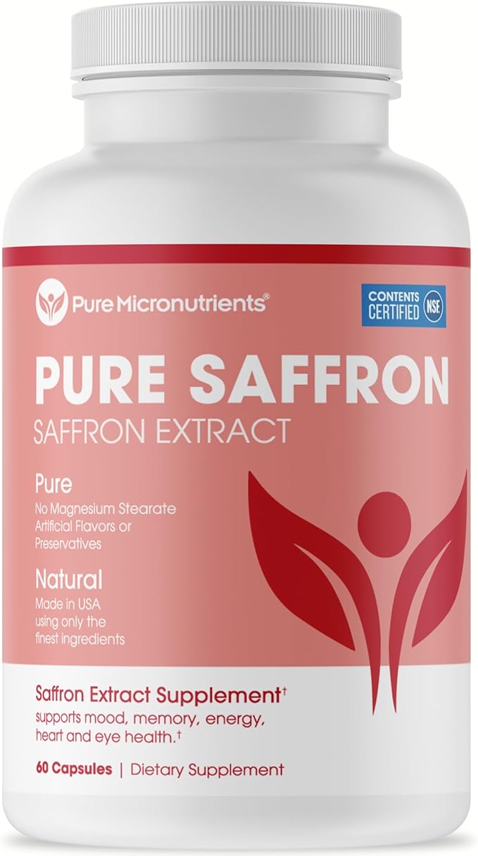 Saffron Supplements - 100% Pure Saffron Extract Capsules - Boost Energy & Mood, Support Eye & Heart Health