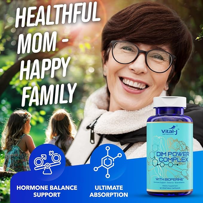 4-in-1 DIM Potent Complex 300mg - Estrogen Balance and Metabolism, Energy & Menopause Support Supplement with Bioperine (x4), Calcium and Broccoli Extract - for Women and Men 90 Servings