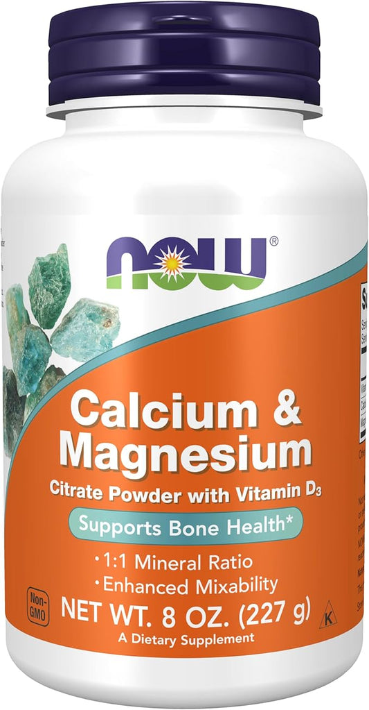 NOW Supplements, Calcium & Magnesium Citrate D3, Supports 8-Ounce