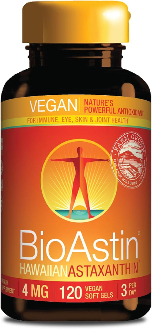 Nutrex Hawaii Vegan BioAstin Hawaiian Astaxanthin 4mg, 120 120 Softgels