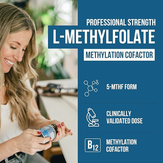 L Methyl Folate 15mg plus Methyl B12 Cofactor 5-MTHF Form B9 & B12 (60 (60 Capsules)