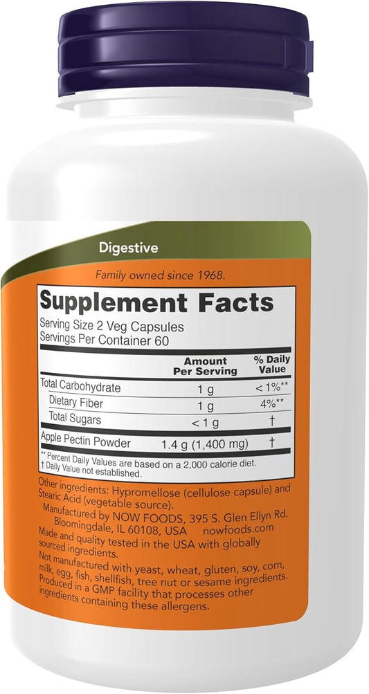 NOW Supplements, Apple Pectin 700 mg, 120 Veg