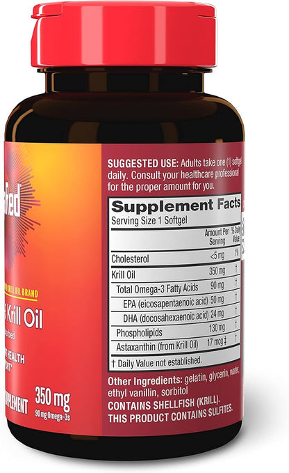 MegaRed Krill Oil 350mg Omega 3 #1 Dr 130 Softgels (130 Servings)