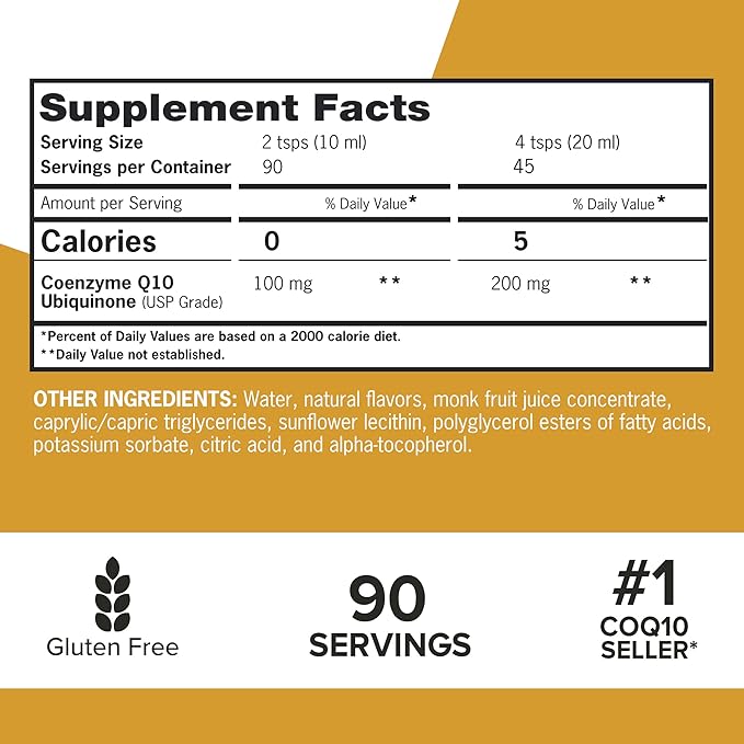 Qunol CoQ10 Liquid Supplement 100mg, Superior Q10, Antioxidant 90 Servings, 30.4 oz