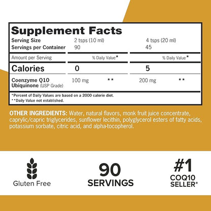Qunol CoQ10 Liquid Supplement 100mg, Superior Q10, Antioxidant 90 Servings, 30.4 oz