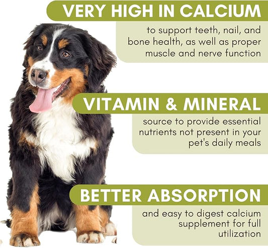 Wholistic Pet Organics Sea Coral: Organic Sea Coral Calcium Dog Supplement - Natural Source of Calcium for Dogs Teeth and Bone Health - Vitamins for Dogs - Made in USA