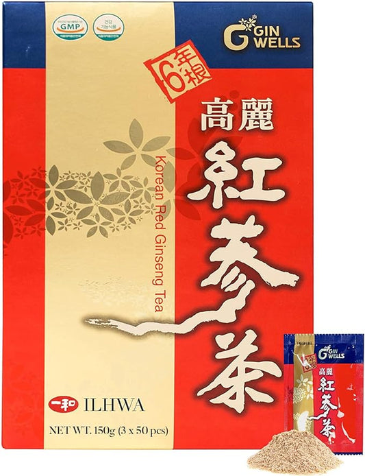 ILHWA Korean Red Ginseng Tea (150g, 0.11oz X 50 sachets) 6 Years Rg1+Rb1+Rg3