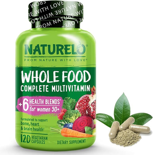 NATURELO Whole Food Multivitamin for Women 50+ (Iron 50 - 120 Vegan