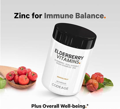 Codeage Organic Black Elderberry Supplement 90 Capsules