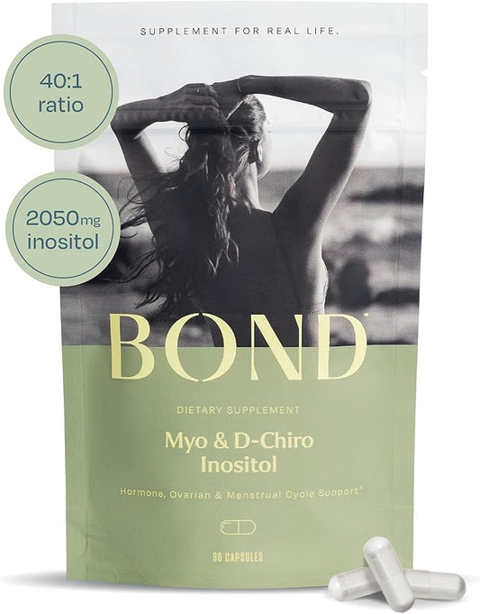 BOND Myo-Inositol & D-Chiro Inositol Supplement B8 Inositol 90 Vegan 30-Day Supply