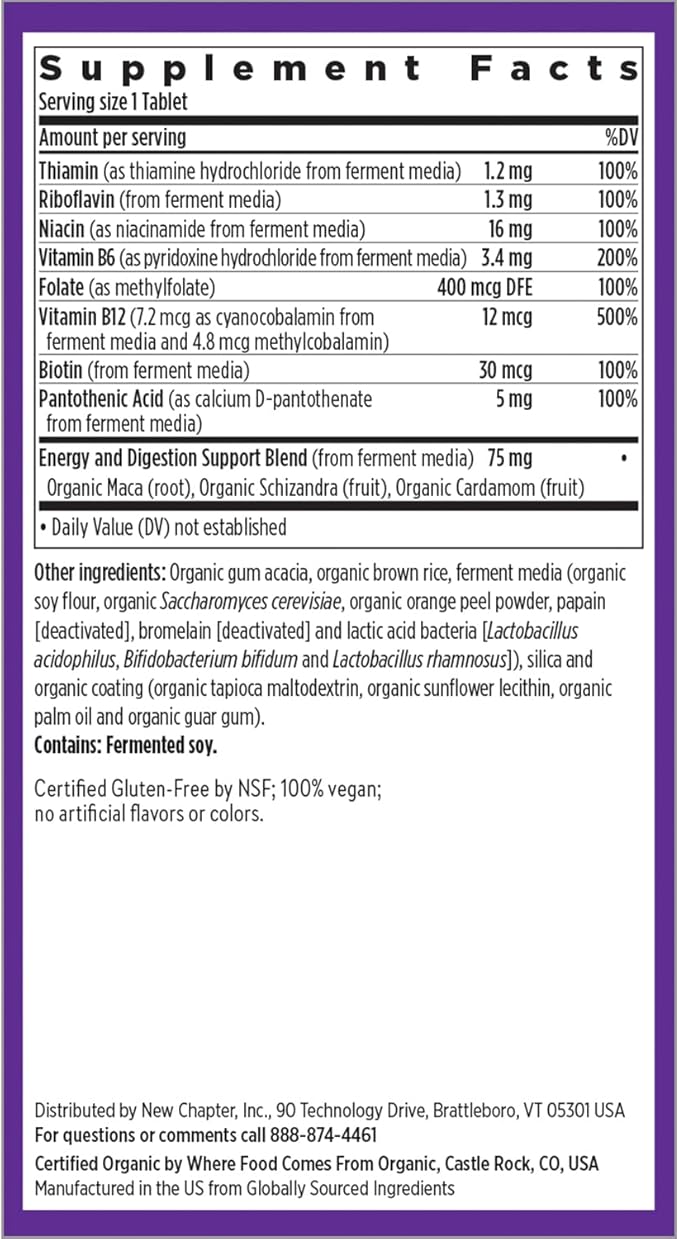New Chapter Vitamin B Complex, Fermented 100% Vegan, 90 Count