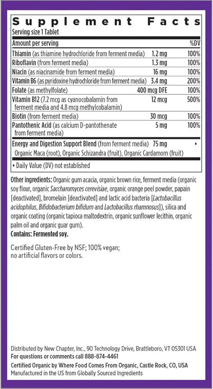 New Chapter Vitamin B Complex, Fermented 100% Vegan, 90 Count