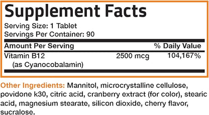 Vitamin B12 2500mcg Shot of Energy B12 Vitamin 90 Count