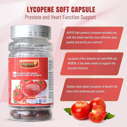 AIHIYO Lycopene Soft Capsule, 100mg Tomato Supplement Extract, Organic Complex Formula, 500mg Per Capsule, 100 Softgel