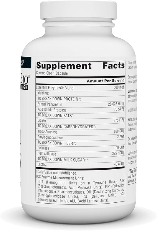 Source Naturals Essential Enzymes in Vegetarian 500 Mg 240 Capsules