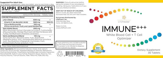 IMMUNE+++ Vital Essentials Vitamin C Supplement 500mg - 3 Powerful 30 Tablets