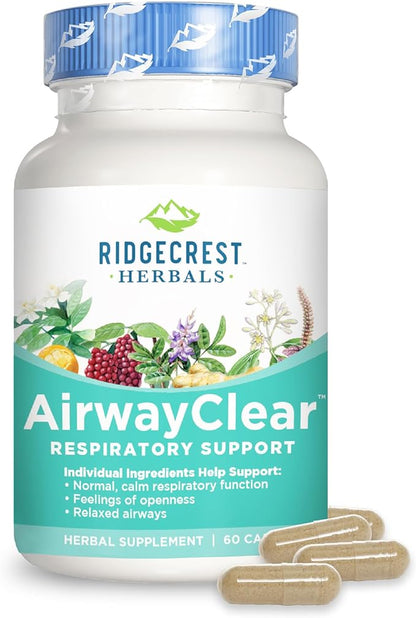 Ridgecrest Herbals AirwayClear, Lung Health and (60 Vegan 30 Serv)