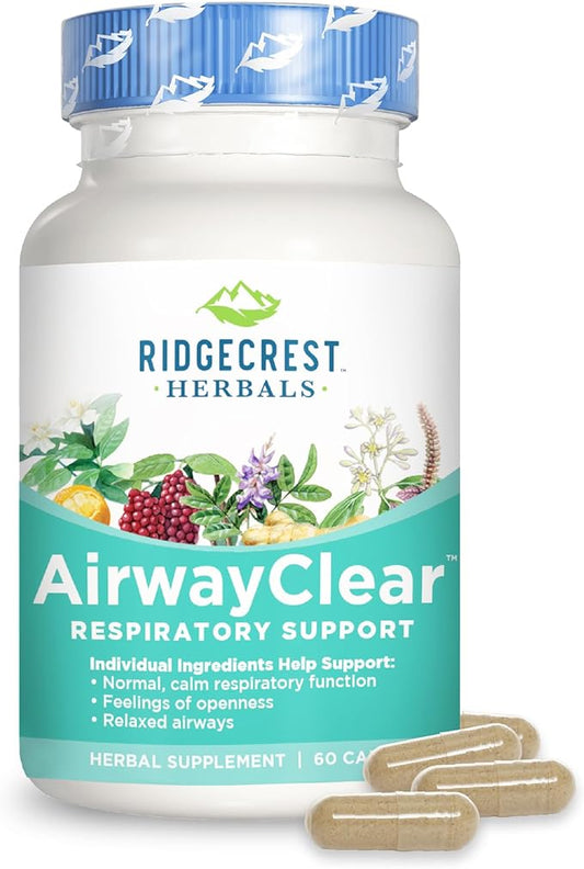 Ridgecrest Herbals AirwayClear, Lung Health and (60 Vegan 30 Serv)