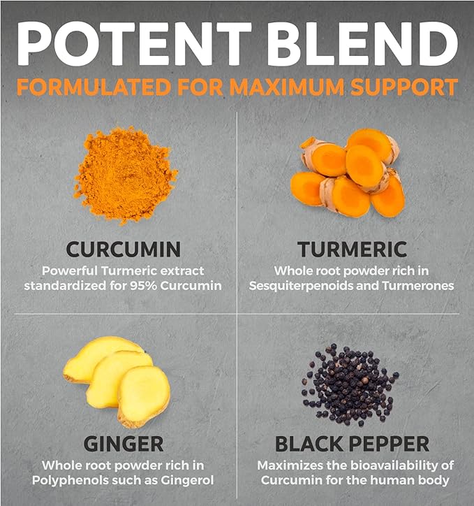 USDA Organic Turmeric Curcumin with Black (2 Month 60 Vegan