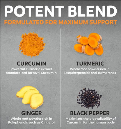 USDA Organic Turmeric Curcumin with Black (2 Month 60 Vegan