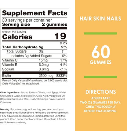 Nature's Key Biotin Gummies with Vitamin 60 Count