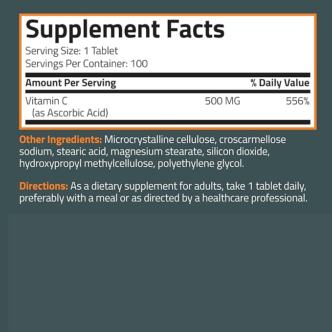 Bronson Vitamin C 500 MG Supports 100 Vegetarian