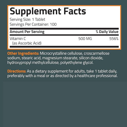 Bronson Vitamin C 500 MG Supports 100 Vegetarian