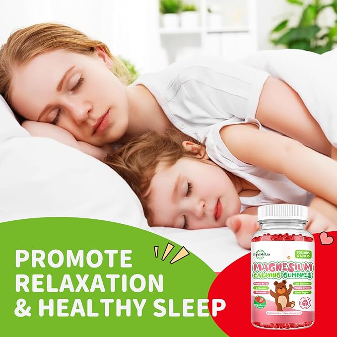 Magnesium Gummies for Kids - Magnesium Glycinate, L-Threonate Supplement with L-Theanine, Vitamin B6, D3 for Adults & Kids, Calm Magnesium for Sleep, Relaxation,Brain,Bones,Sugar Free Strawberry 120ct