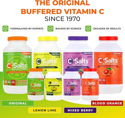 4000mg Vitamin C Powder Supplement - 100% Pure Buffered Powdered Drink with Ascorbate C - Potent Immune Support, Stomach-Friendly Absorption, Organic, Vegan, Sodium & Sugar-Free, Original 8oz