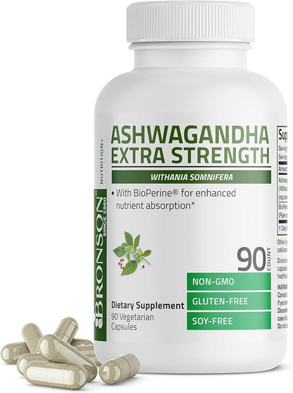 Bronson Ashwagandha Extra Strength Stress & 90 Vegetarian