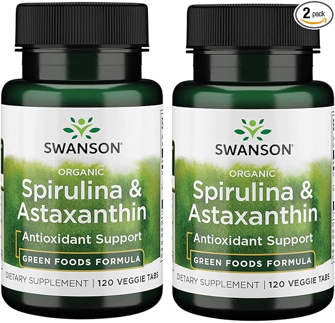Swanson Organic Spirulina & Astaxanthin 120 2 Pack