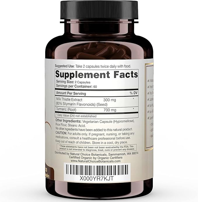 Milk Thistle Extract (80% Silymarin Flavonoids) 120 Capsules