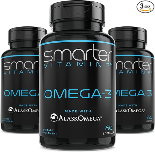(3 Pack) Smarter Omega 3 Fish 2000mg, DHA