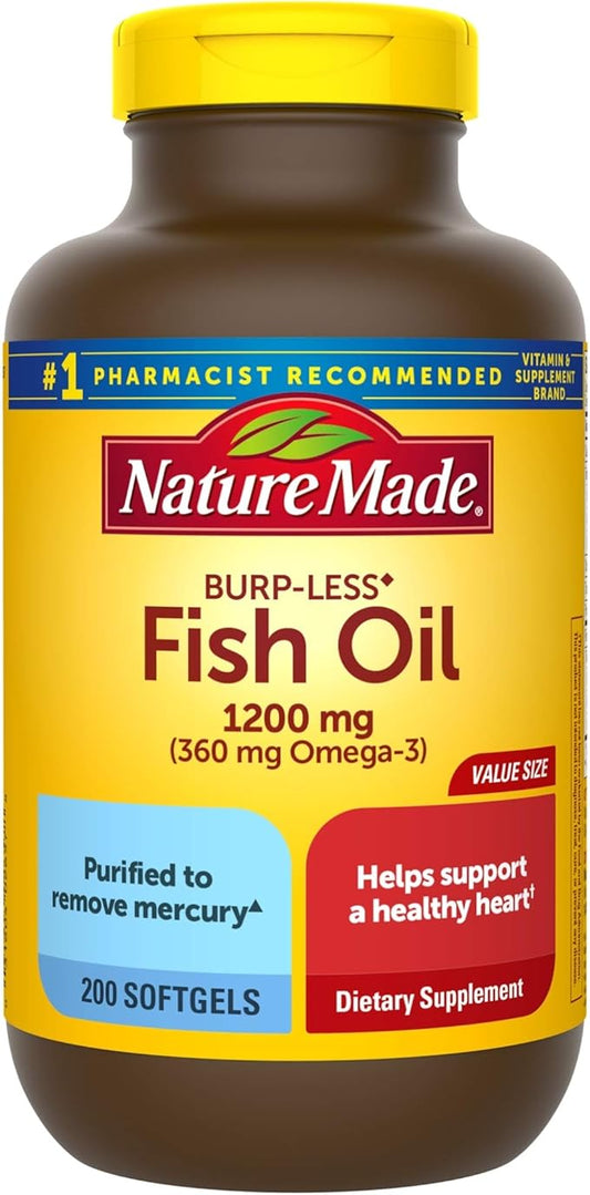 Burp-Less Fish Oil 1200 mg, 200 3 Supplement