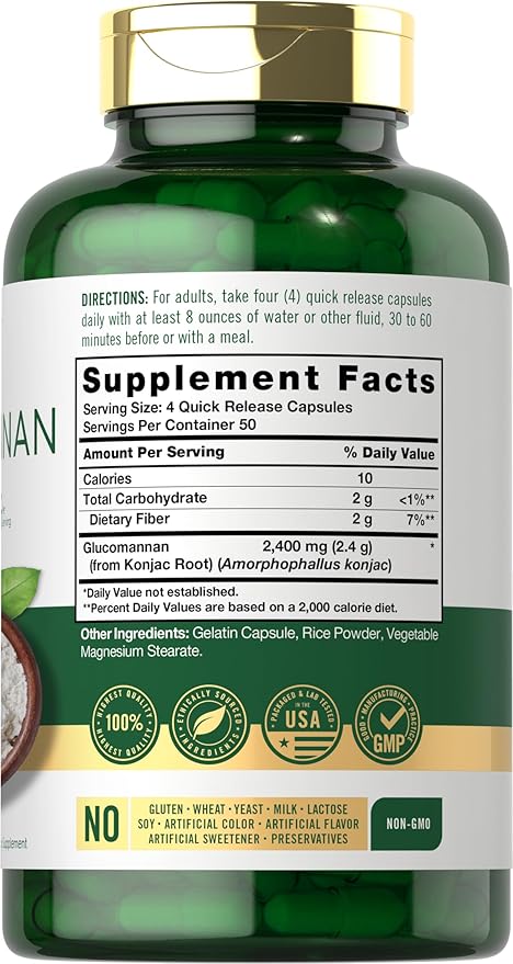 Carlyle Glucomannan Capsules 200 Count