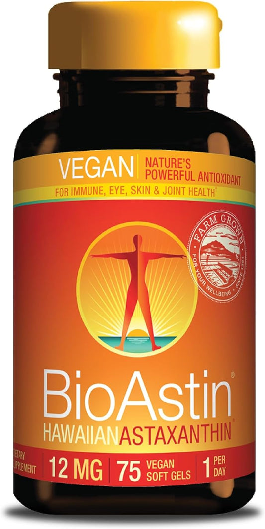 Nutrex Hawaii Vegan BioAstin Hawaiian Astaxanthin 12mg, 75 75 Softgels