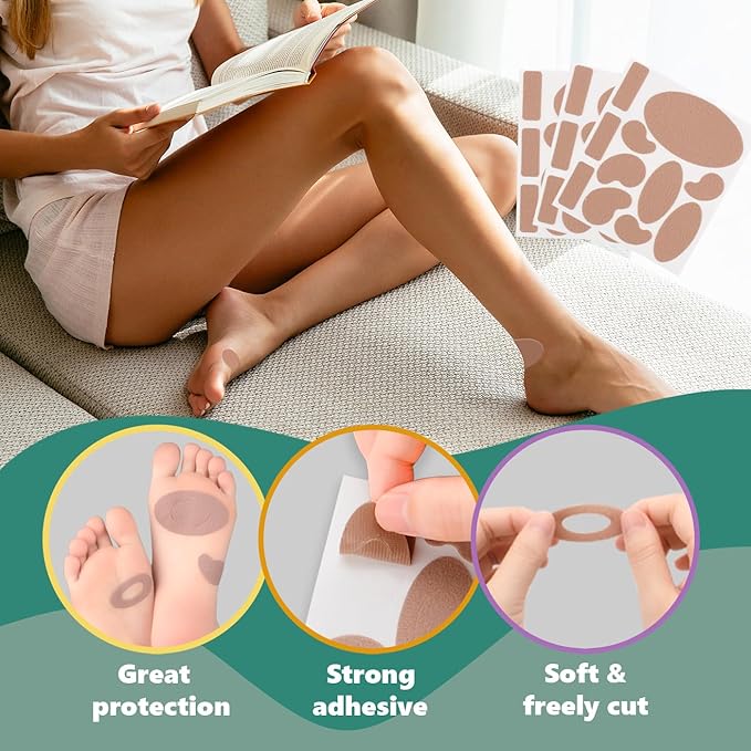 Moleskin for Feet Blisters, Flannel Adhesive (11 Sheets (121 Pieces))